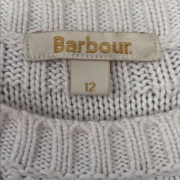 Barbour women’s 100% cotton knit White & Blue Striped pullover Sweater 12 - Picture 5 of 12